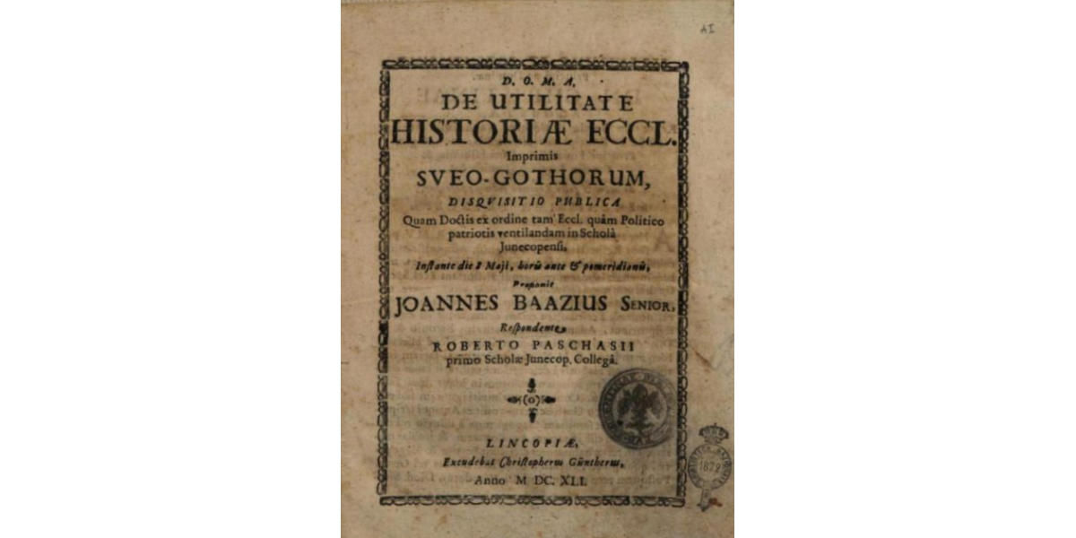 De Ulitate Historiae Eccl.